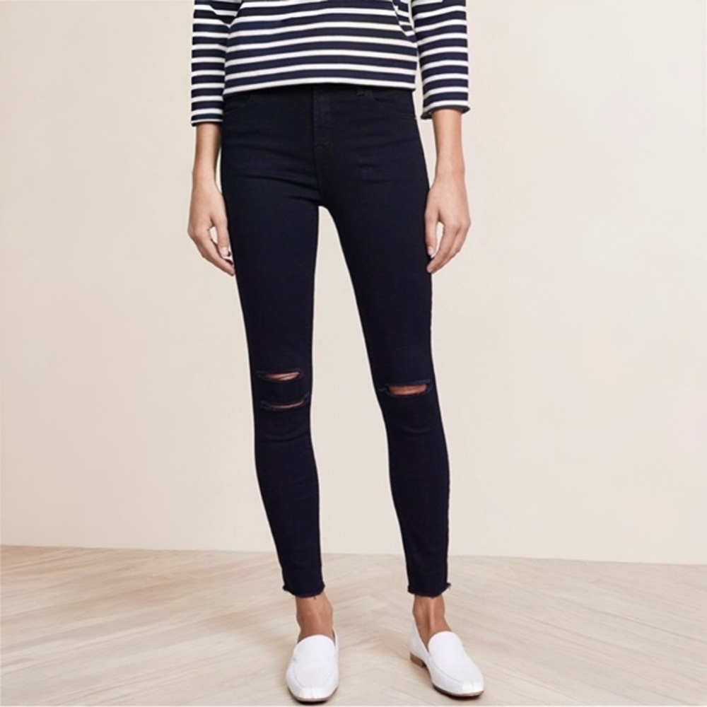 J BRAND BLACK MERCY CROPPED SKINNY JEANS